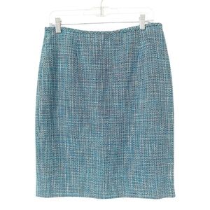 Calvin Klein Women’s Blue Tweed Pencil Skirt Lined Size‎ 8